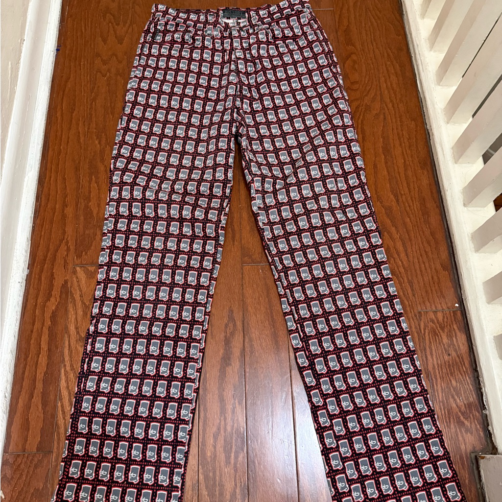 Iceberg History Bart Simpson Print Pants Women’s 30 Rare Y2k